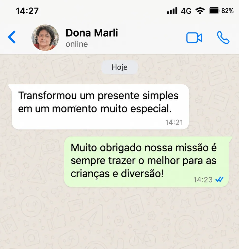 Dona Marli: Transformou um presente simples em um momento muito especial.