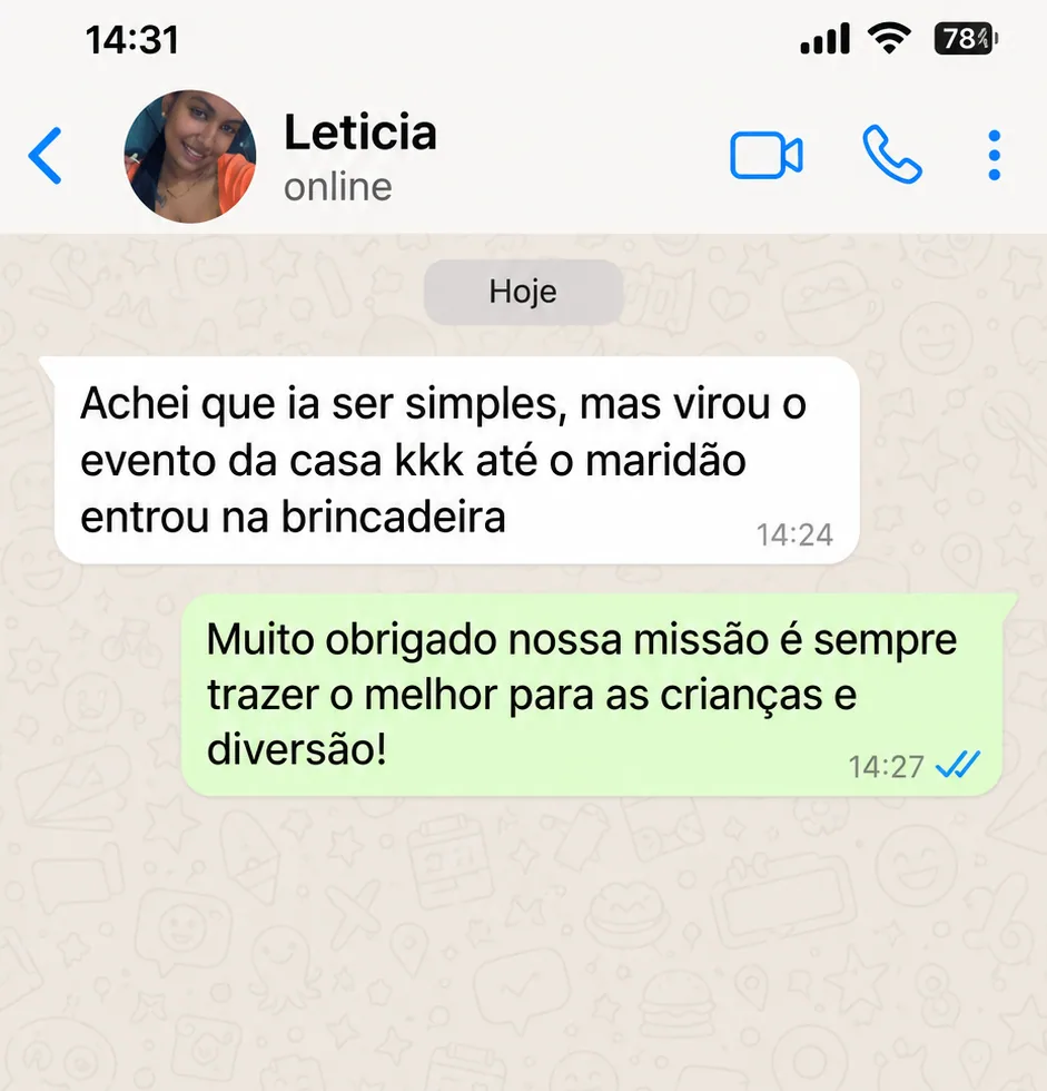 Leticia: Achei que ia ser simples, mas virou o evento da casa; até o marido entrou na brincadeira.